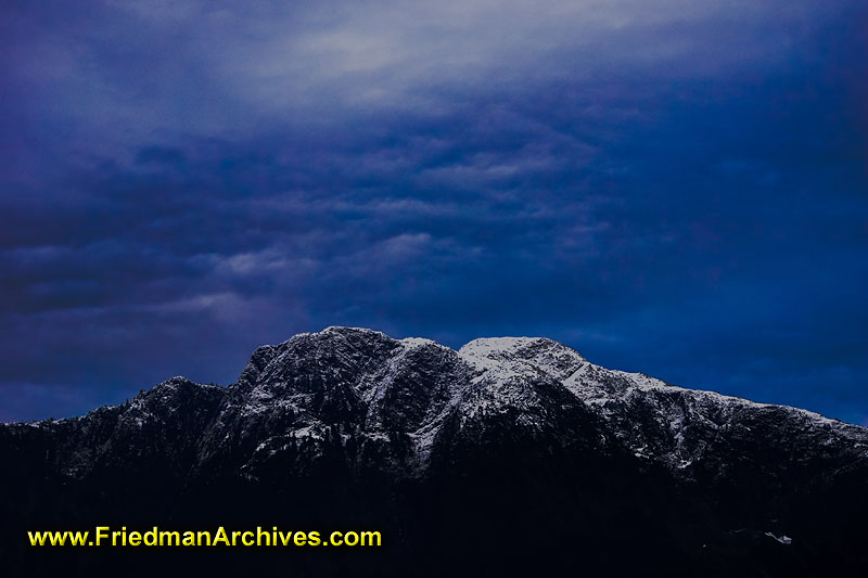 mountain,snow,blue,clouds,sky,night,dusk,dawn,dramatic,